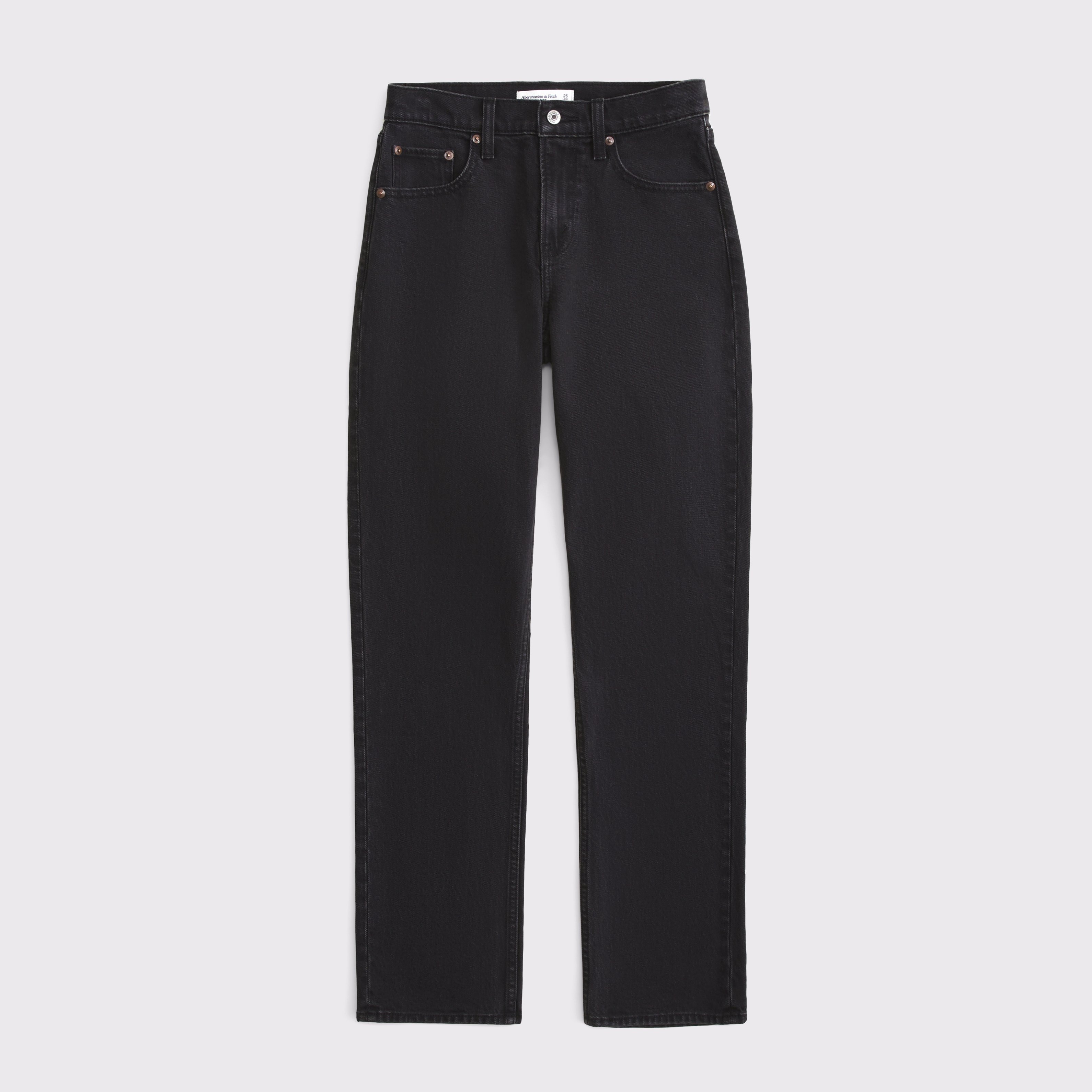 Женские джинсы Abercrombie & Fitch High Rise 90s Straight Jean, цвет: Чёрный, вариант 1 — фото 1
