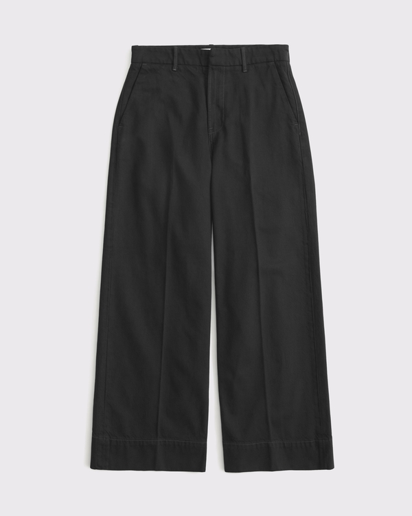 Curve Love High Rise Wide Leg Trouser Jean, Black view 1