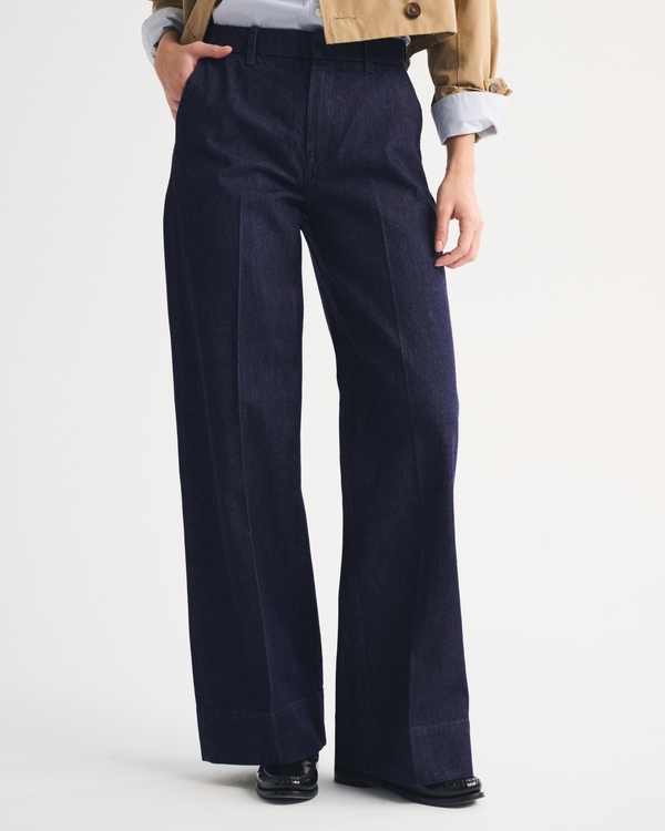 High Rise Wide Leg Trouser Jean, Rinse view 2