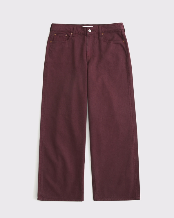 Low Rise Ultra Loose Burgundy Jean, Burgundy view 1