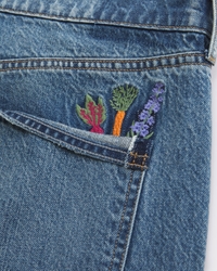 Low Rise Ultra Loose Veggies Embroidered Jean