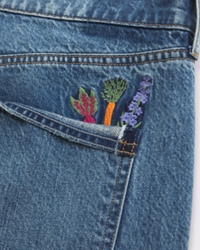 Curve Love Low Rise Ultra Loose Veggies Embroidered Jean