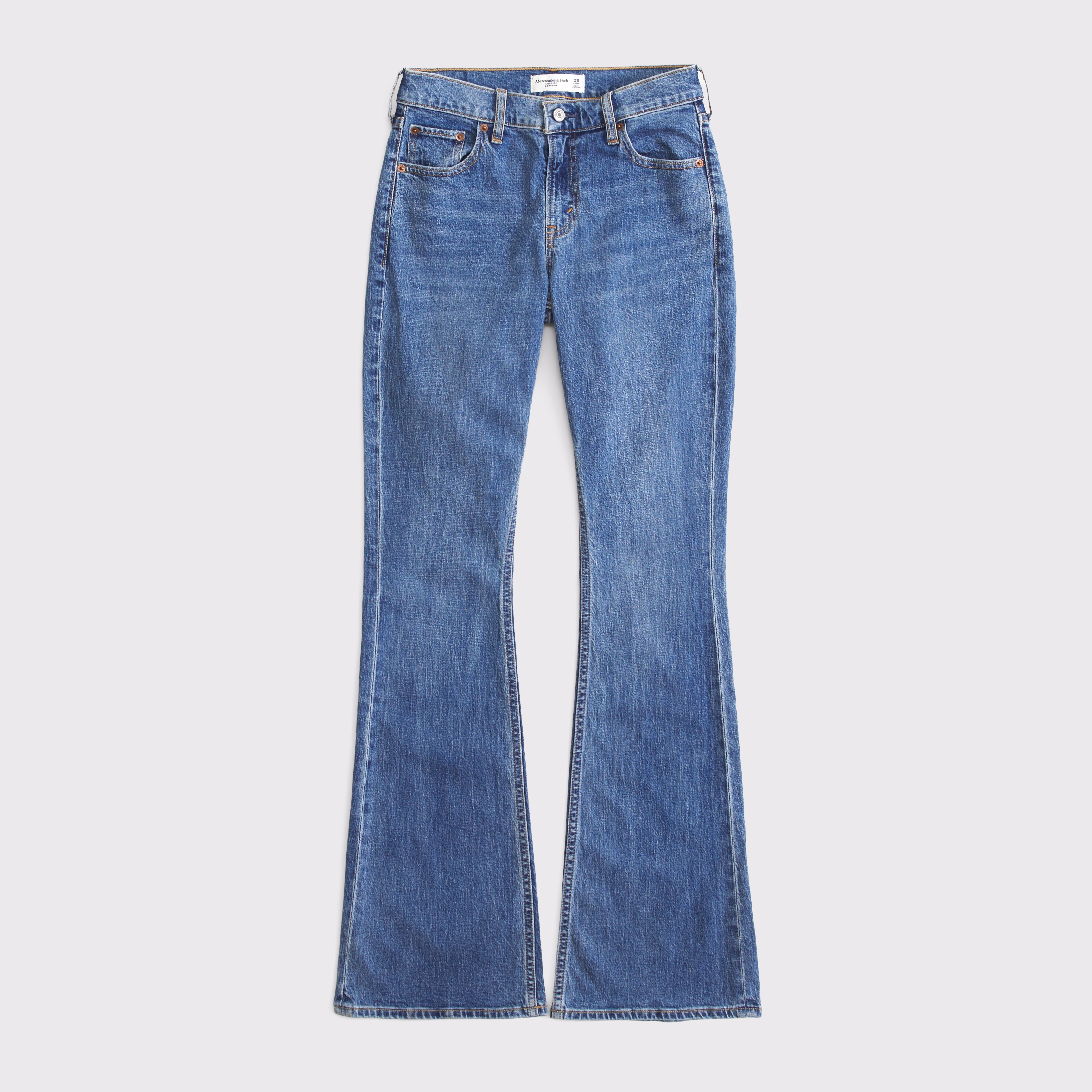 Abercrombie & Fitch Mid Rise Bootcut Cowboy Embroidered Jean