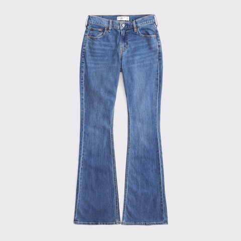 Женские джинсы Abercrombie & Fitch Curve Love Mid Rise Bootcut Cowboy Embroidered Jean