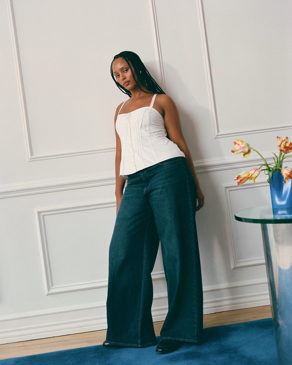 Curve Love High Rise Wide Leg Jean, Dark view 1