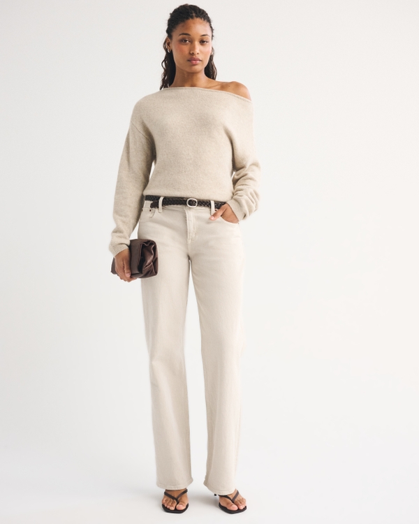 Curve Love Low Rise 90s Relaxed Jean, Light Brown Sd/texture view 1