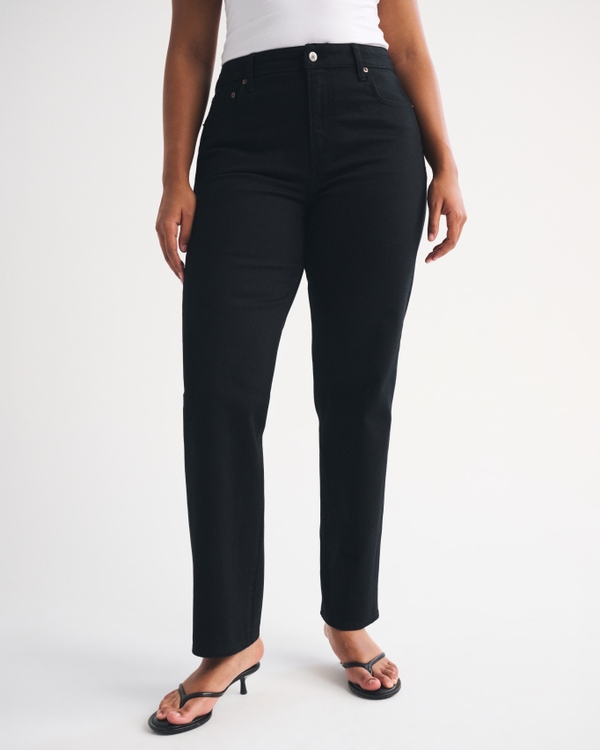 Curve Love High Rise 90s Straight Jean, Black view 2