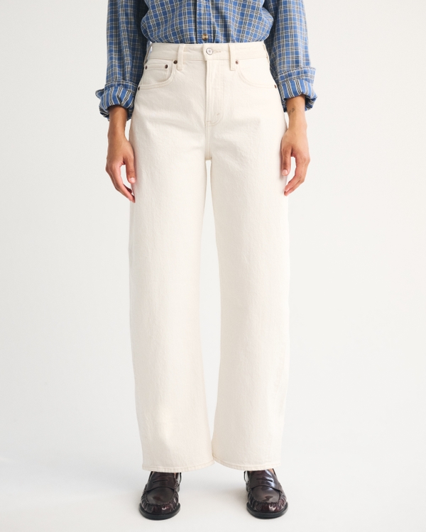 Curve Love High Rise Barrel Jean, Ecru view 2