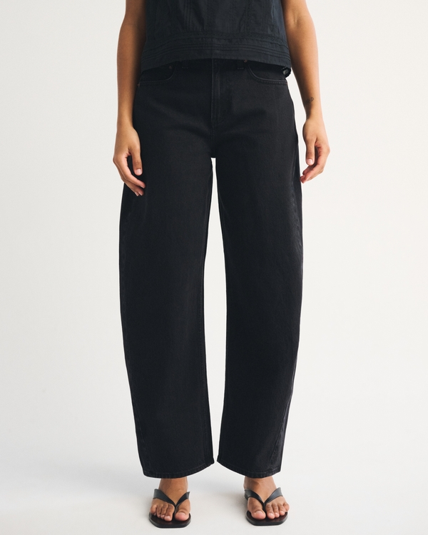 Curve Love High Rise Barrel Jean, Black view 2