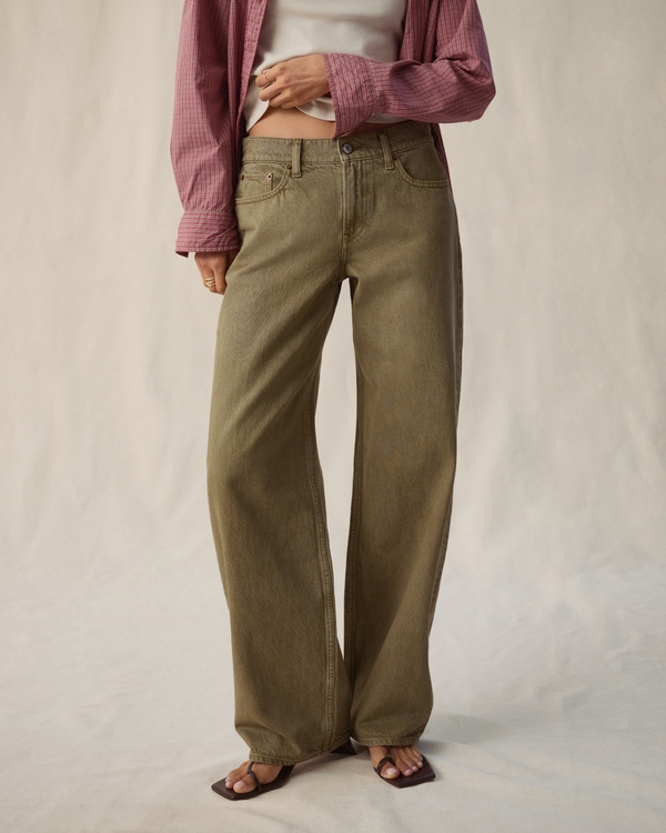 Low Rise Ultra Loose Brown Jean, Light Brown view 2