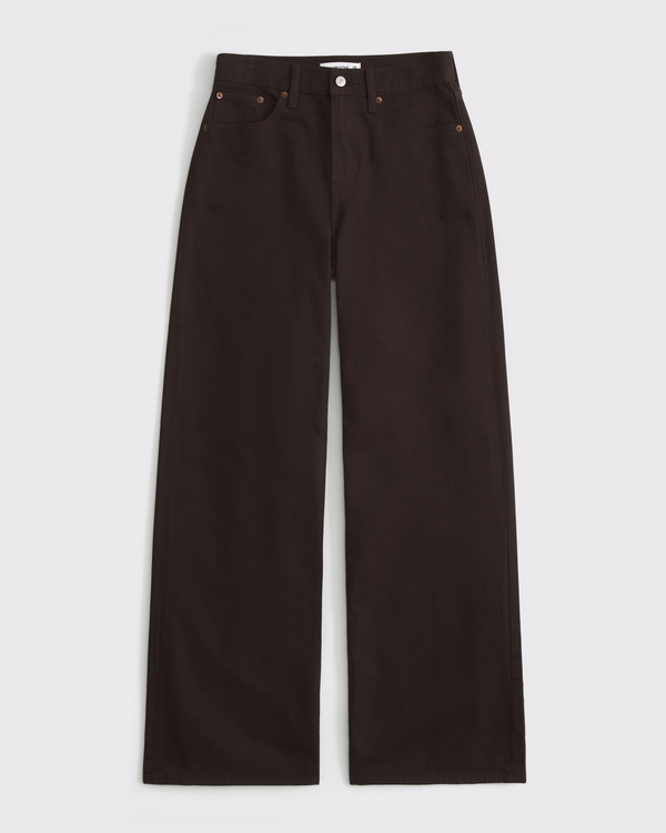 Curve Love High Rise Wide Leg Jean, Dark Brown view 1