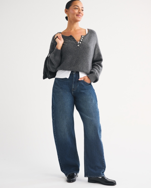 Curve Love High Rise Barrel Jean, Dark view 1