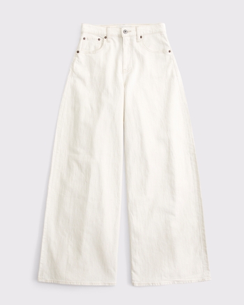 Linen-Blend High Rise Ultra Wide Leg Jean from Abercrombie & Fitch - $90