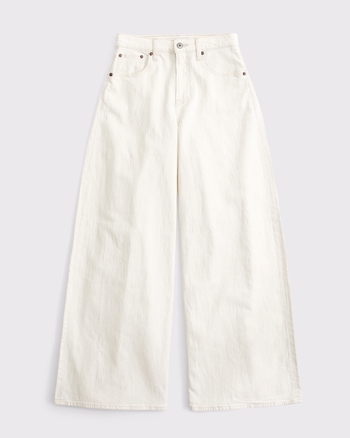 Curve Love Linen-Blend High Rise Ultra Wide Leg Jean from Abercrombie & Fitch - $90