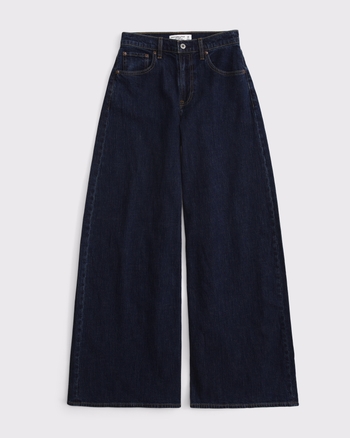 Linen-Blend High Rise Ultra Wide Leg Jean from Abercrombie & Fitch - $90