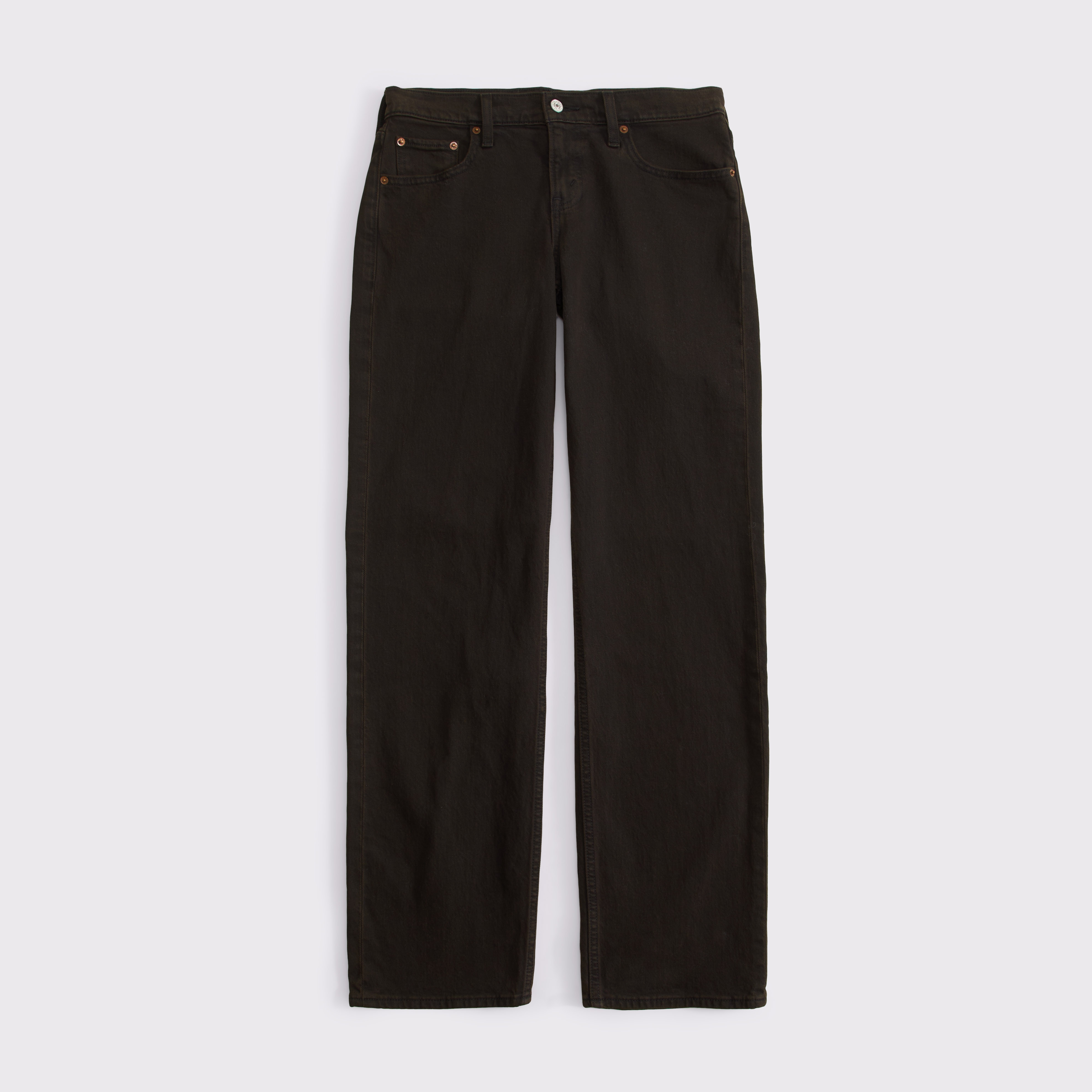 Женские джинсы Abercrombie & Fitch Low Rise Relaxed Jean, цвет: Тёмный коричневый
