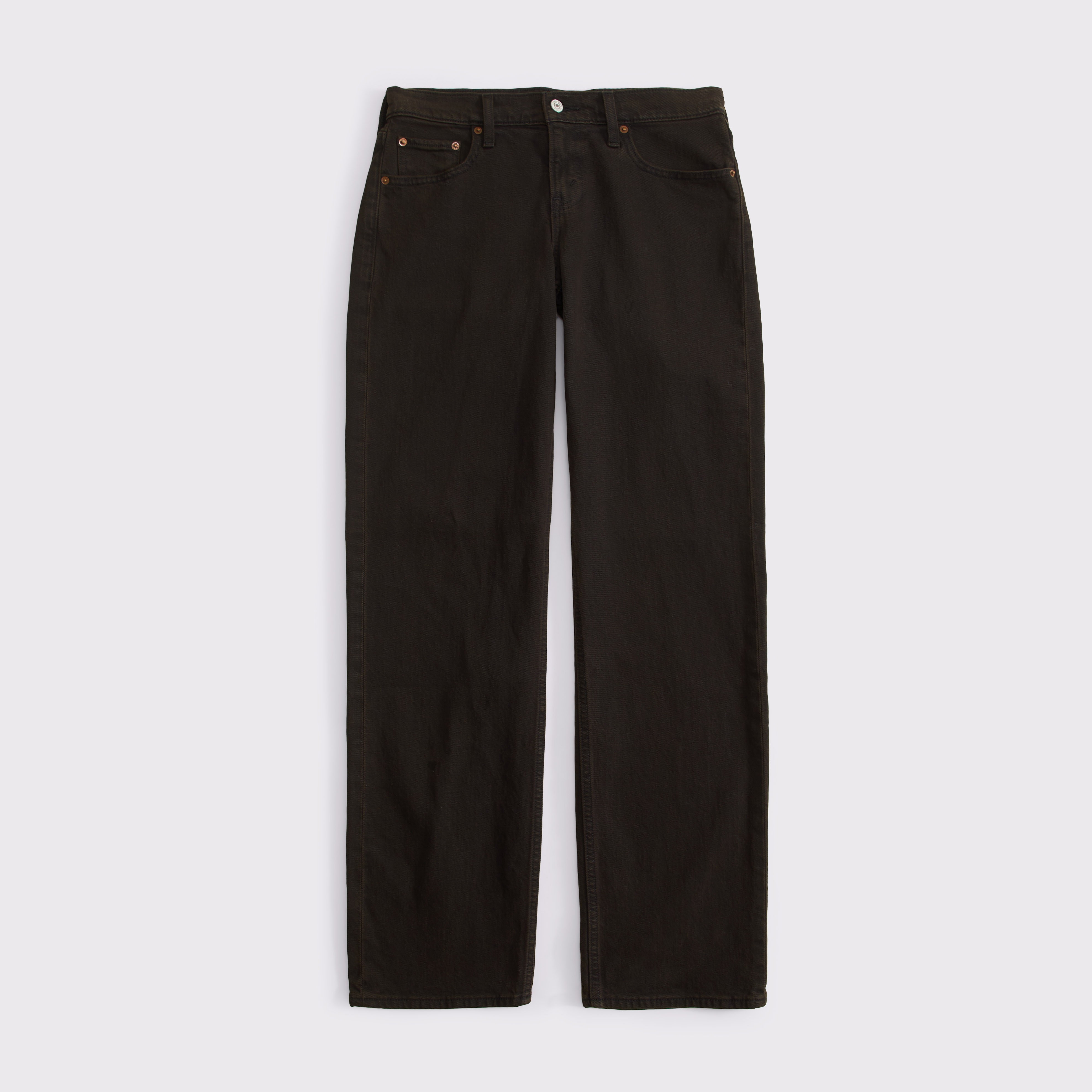 Женские джинсы Abercrombie & Fitch Curve Love Low Rise Relaxed Jean, цвет: Тёмный коричневый