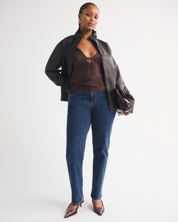 Curve Love High Rise 90s Straight Jean, Medium view 1