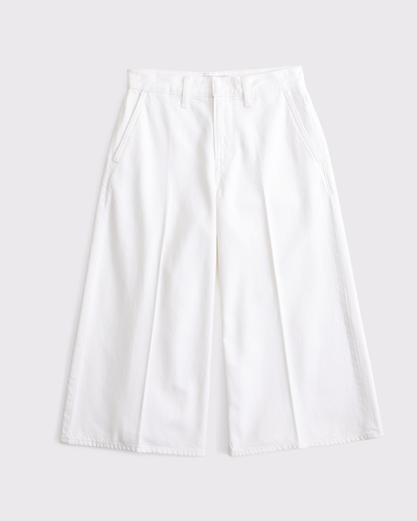 Curve Love High Rise Culotte Jean, Blanc view 1