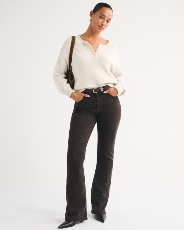 Curve Love High Rise Bootcut Jean, Brown view 1