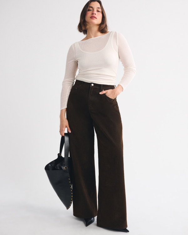 Curve Love High Rise Wide Leg Velvet Jean