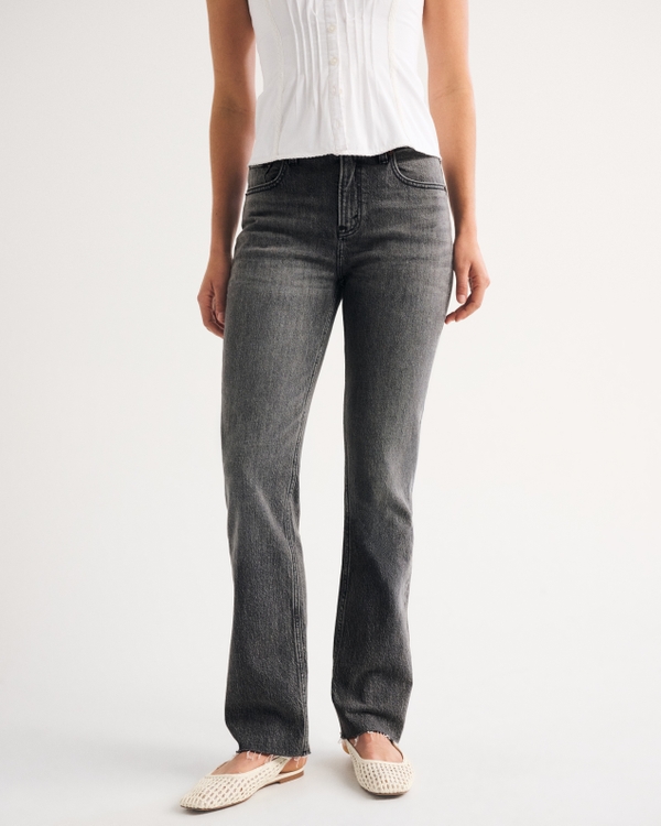 High Rise 90s Straight Jean, Washed Gray view 2
