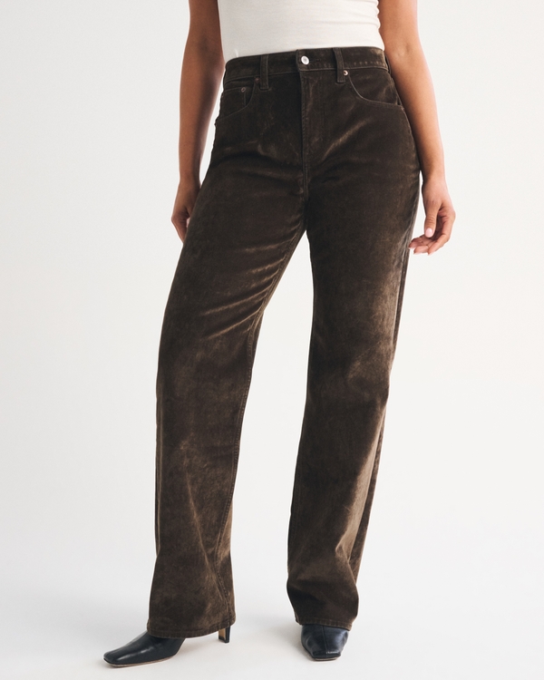 Curve Love High Rise 90s Relaxed Jean, Brown Velvet view 2