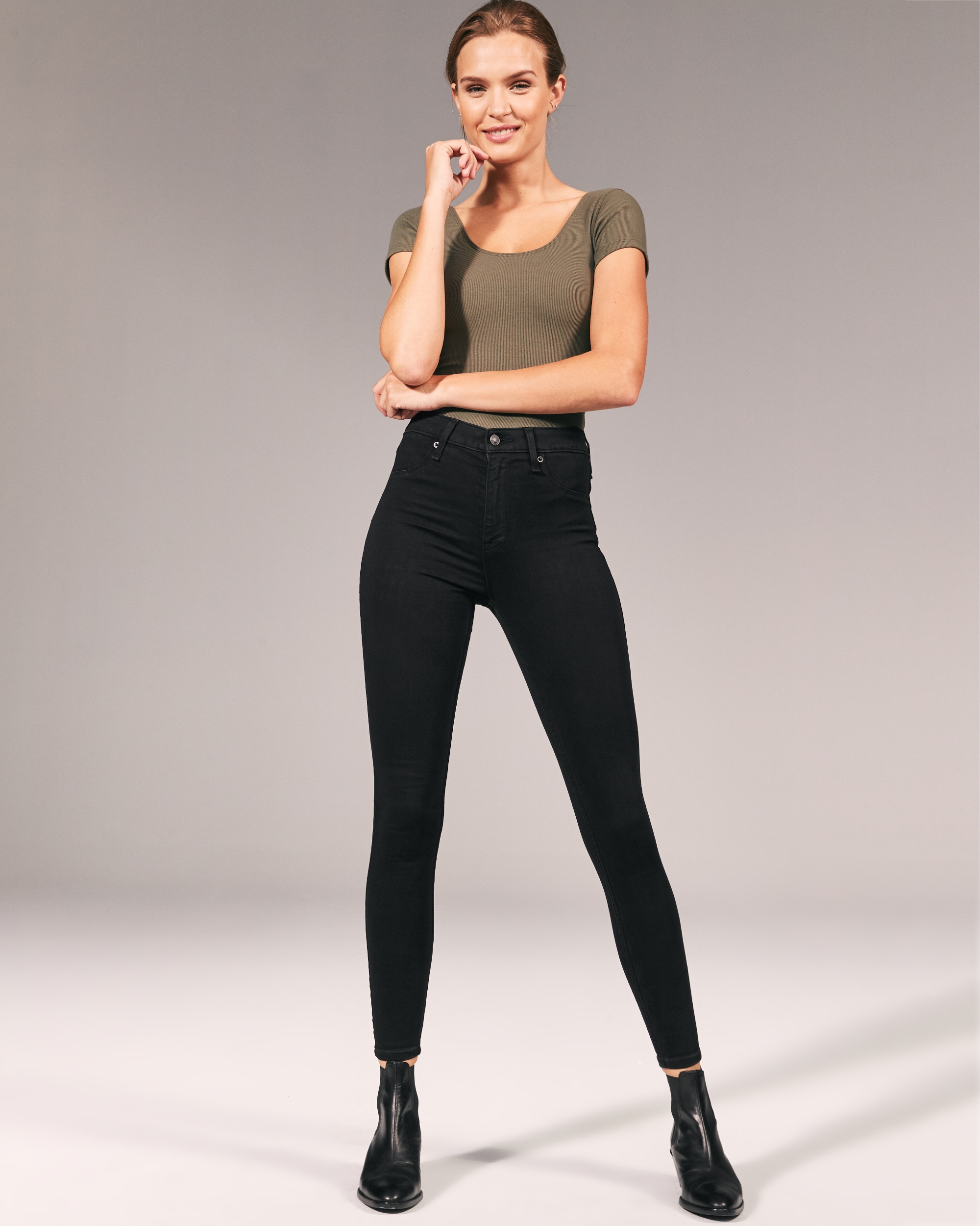 high waist jean leggings