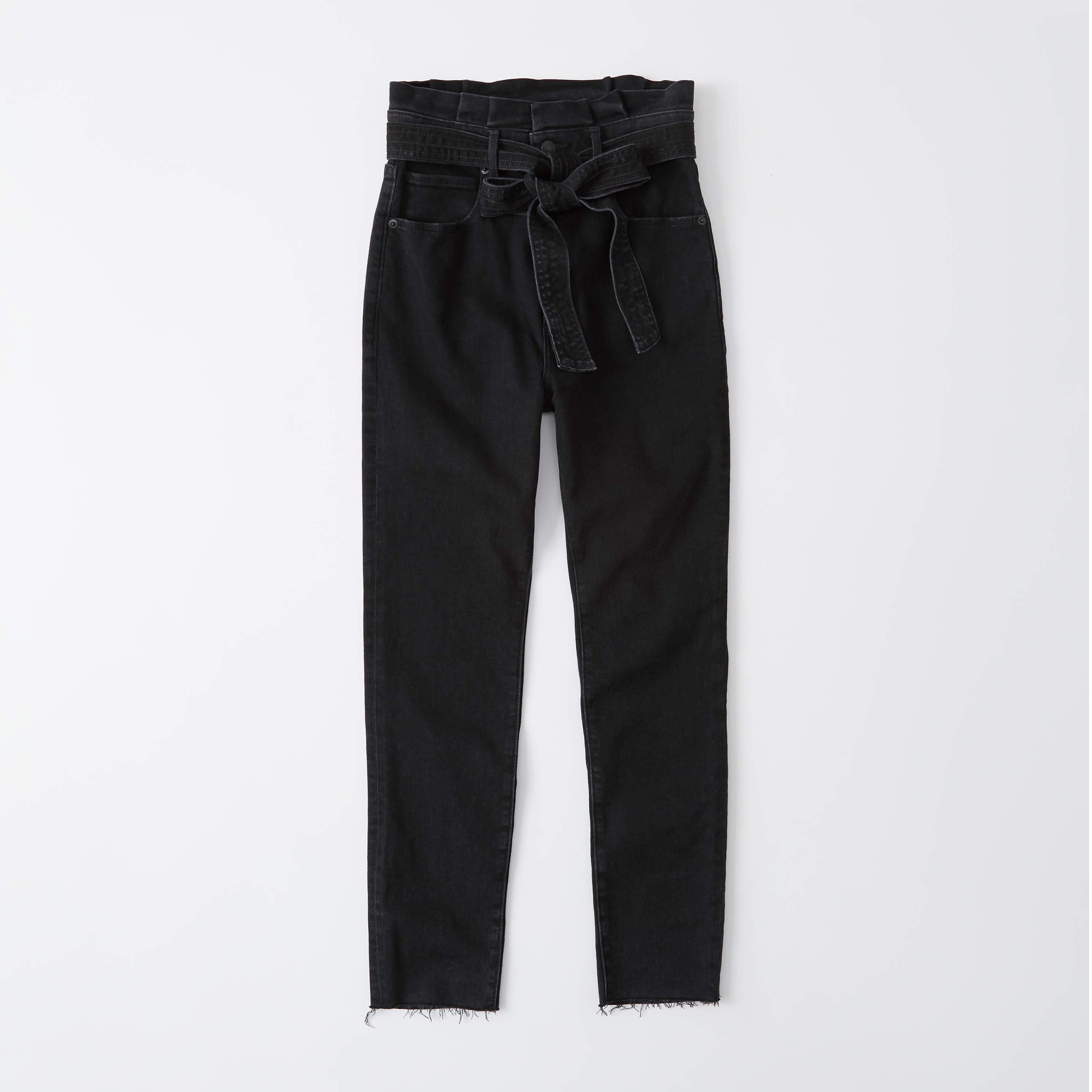 black paperbag waist jeans