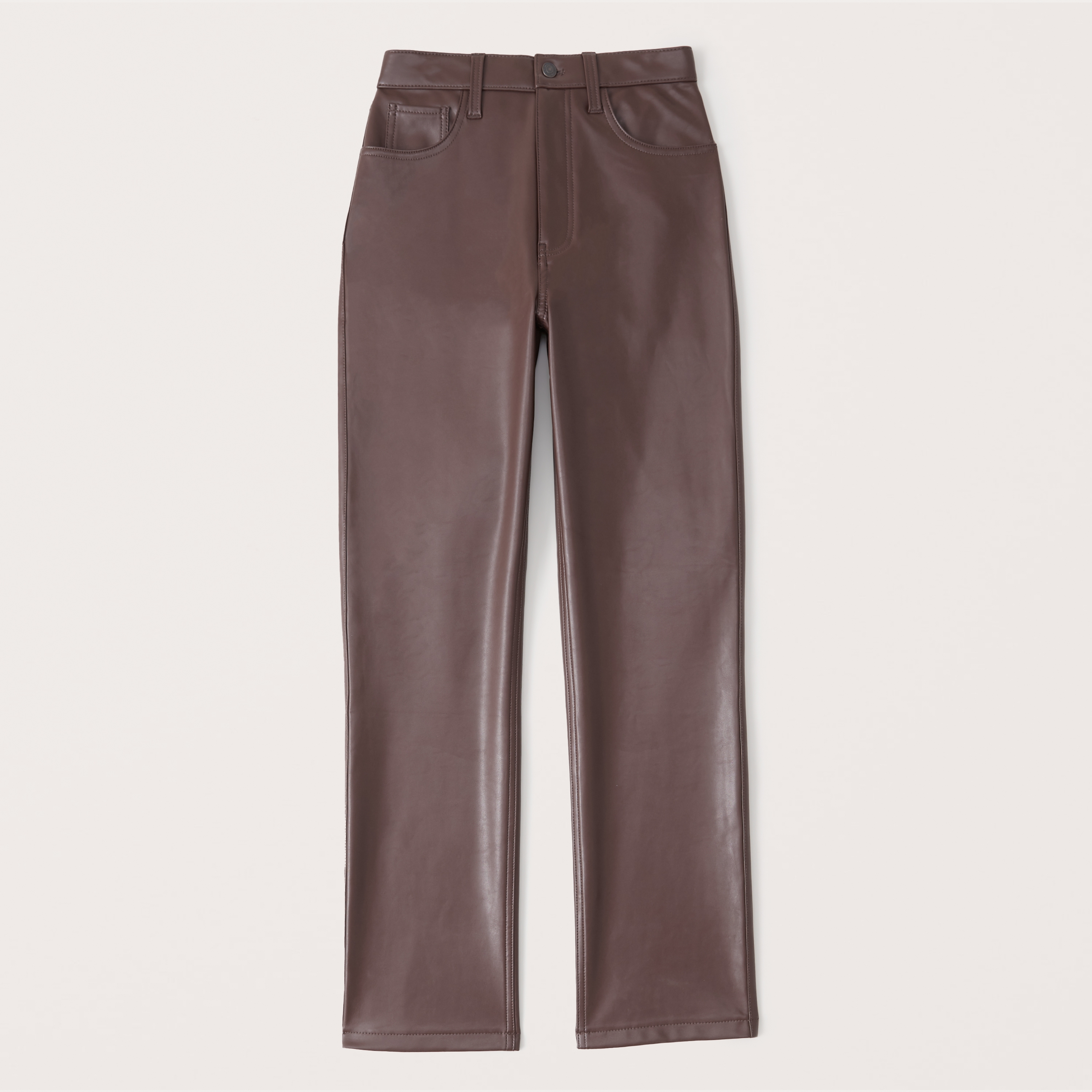 brown faux leather pants