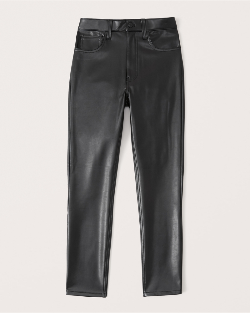 MENS TROUSERS GERMANY PATENT LEATHER BACK POCKET BLACK SMALL-X-LARGE