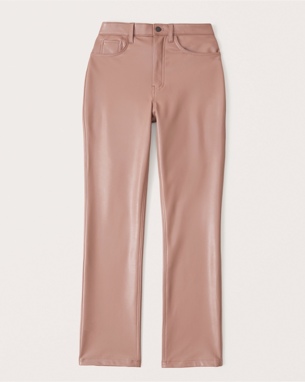Women S Curve Love Vegan Leather 90s, Pink Faux Leather Pants