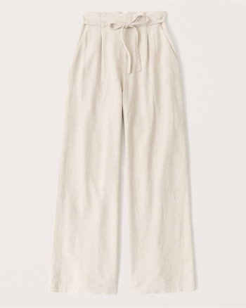 Women's Linen Tailored Wide Leg Pants Women's Sale