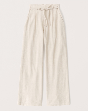 Women's Linen Tailored Wide Leg Pants | Women's Sale | Abercrombie.com