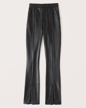 Women's Vegan Leather Split-Hem Pants | Women's Bottoms | Abercrombie.com