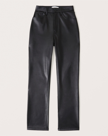 Women's Curve Love Vegan Leather 90s Straight Pant | Women's Bottoms ...