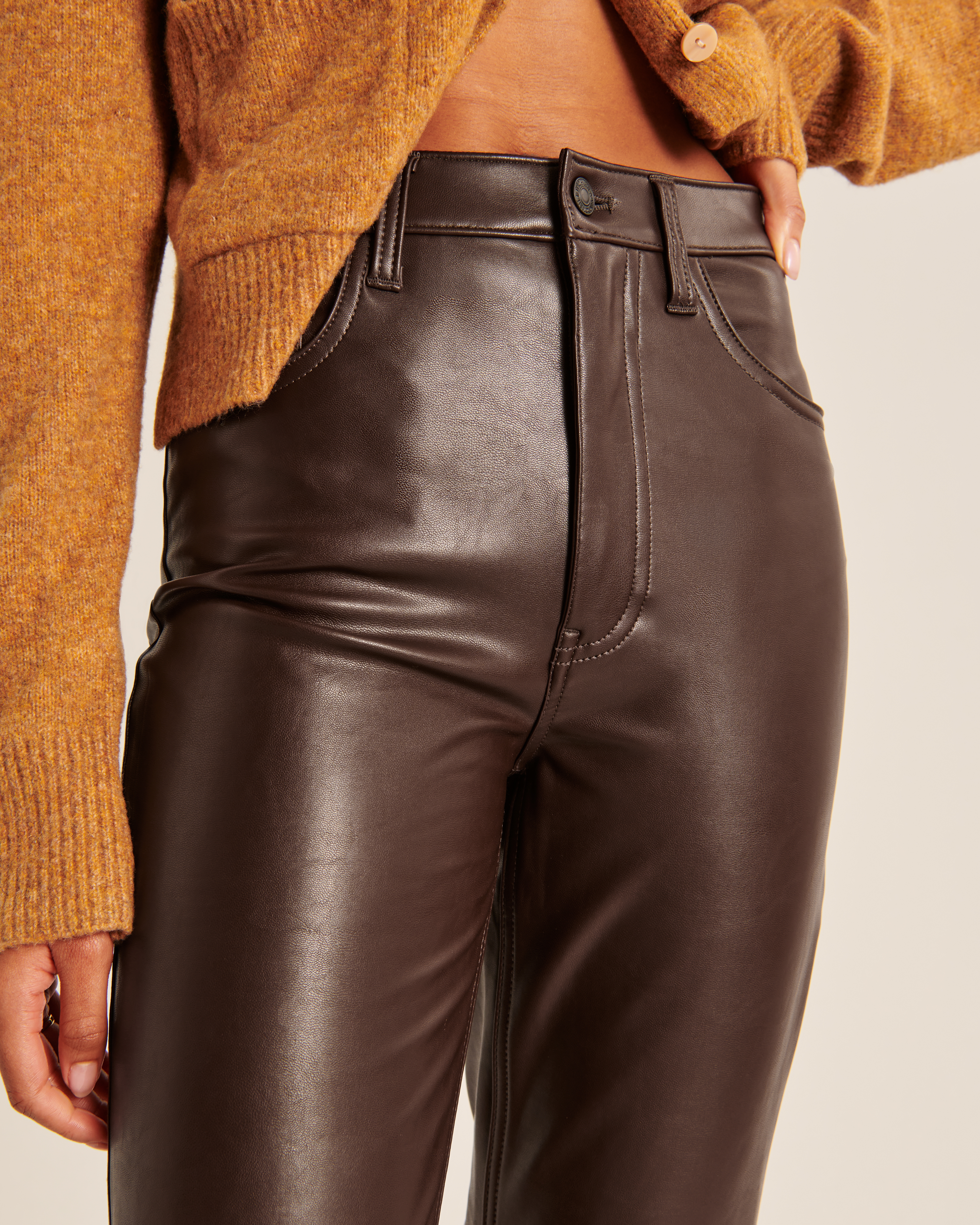 Women s Vegan Leather 90s Straight Pant Women s Bottoms