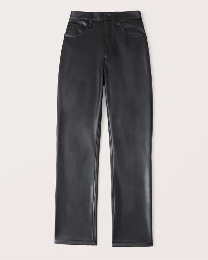 Black vegan leather pants best sale