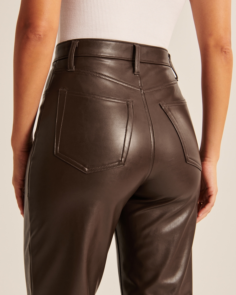 Women's Curve Love Vegan Leather 90s Relaxed Pant, Women's Bottoms