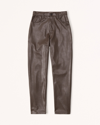 Abercrombie Fitch Curve Love Vegan Leather 90s Straight Pant
