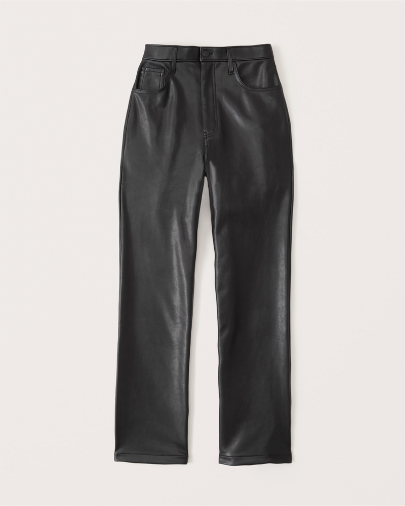 Women's Curve Love Vegan Leather 90s Straight Pant | Women's Bottoms ...