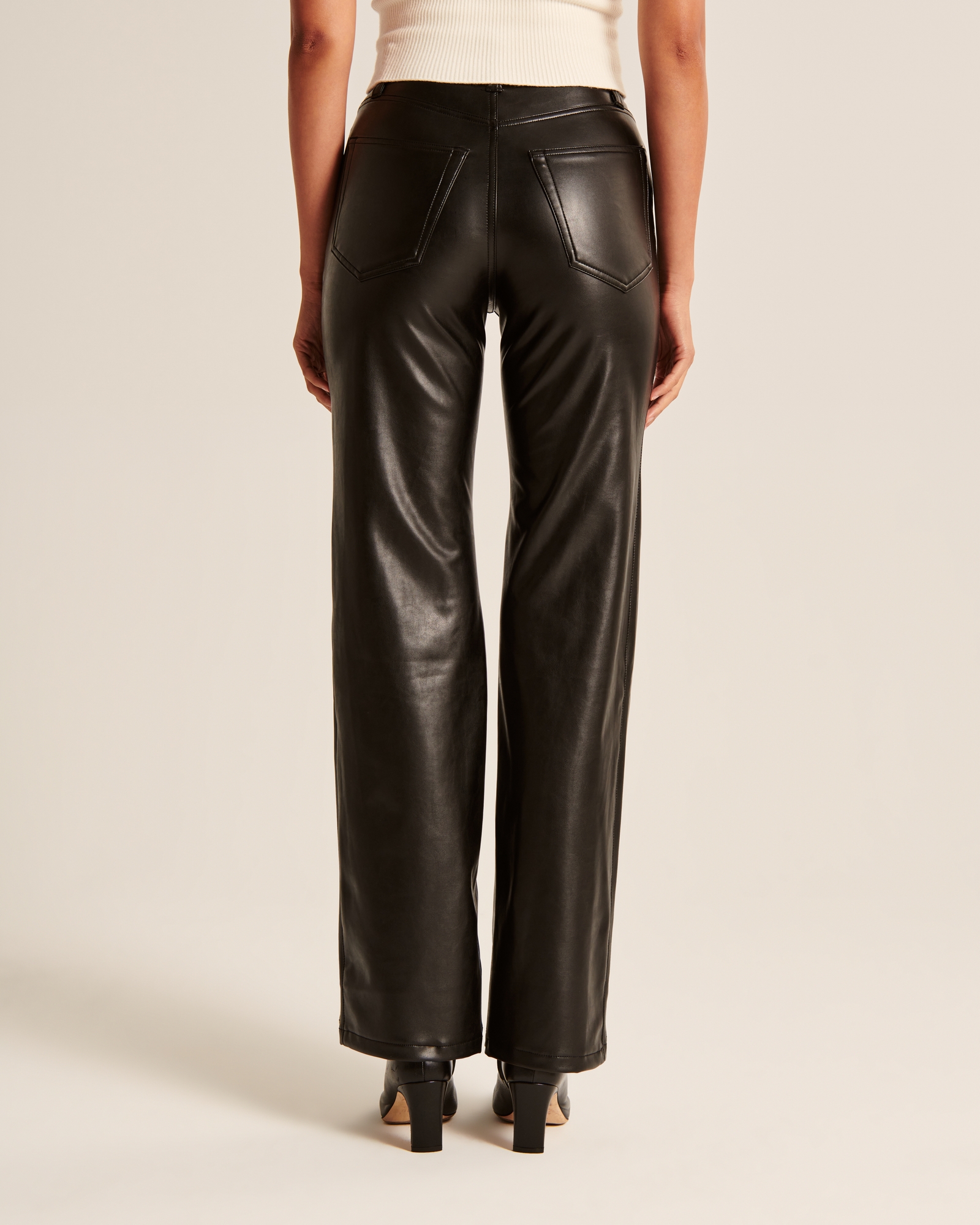 Women's Vegan Leather 90s Relaxed Pant, Women's Bottoms