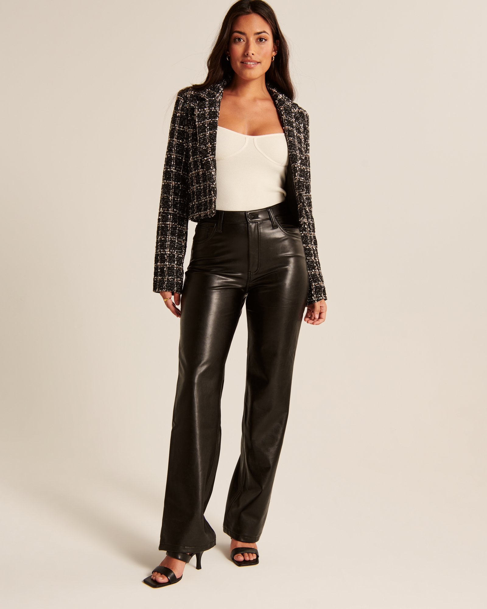 I'm a size XL and did a faux leather pants haul from Abercrombie - my  boyfriend rated each look