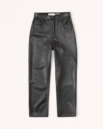 Vegan Leather Ankle Straight Pant
