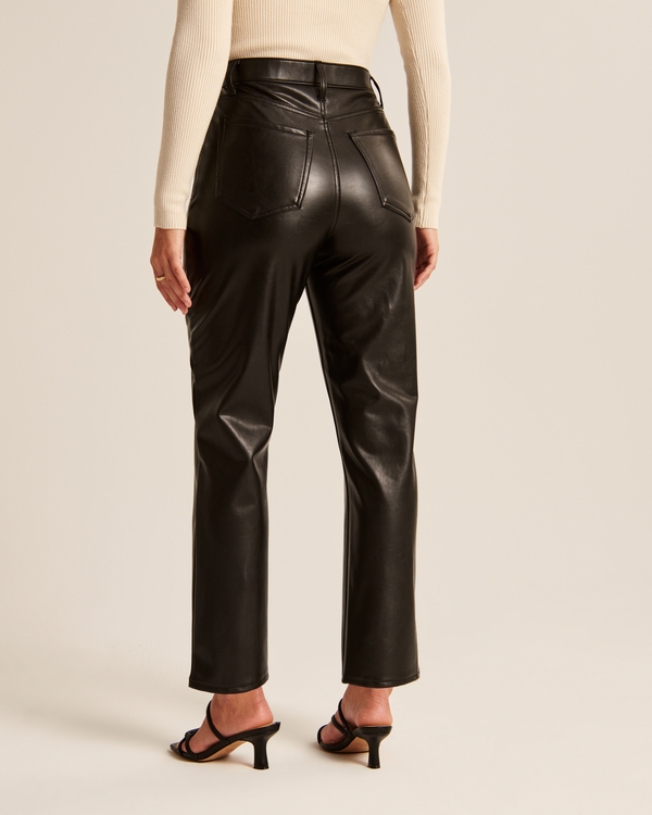 Curve Love Vegan Leather Ankle Straight Pant