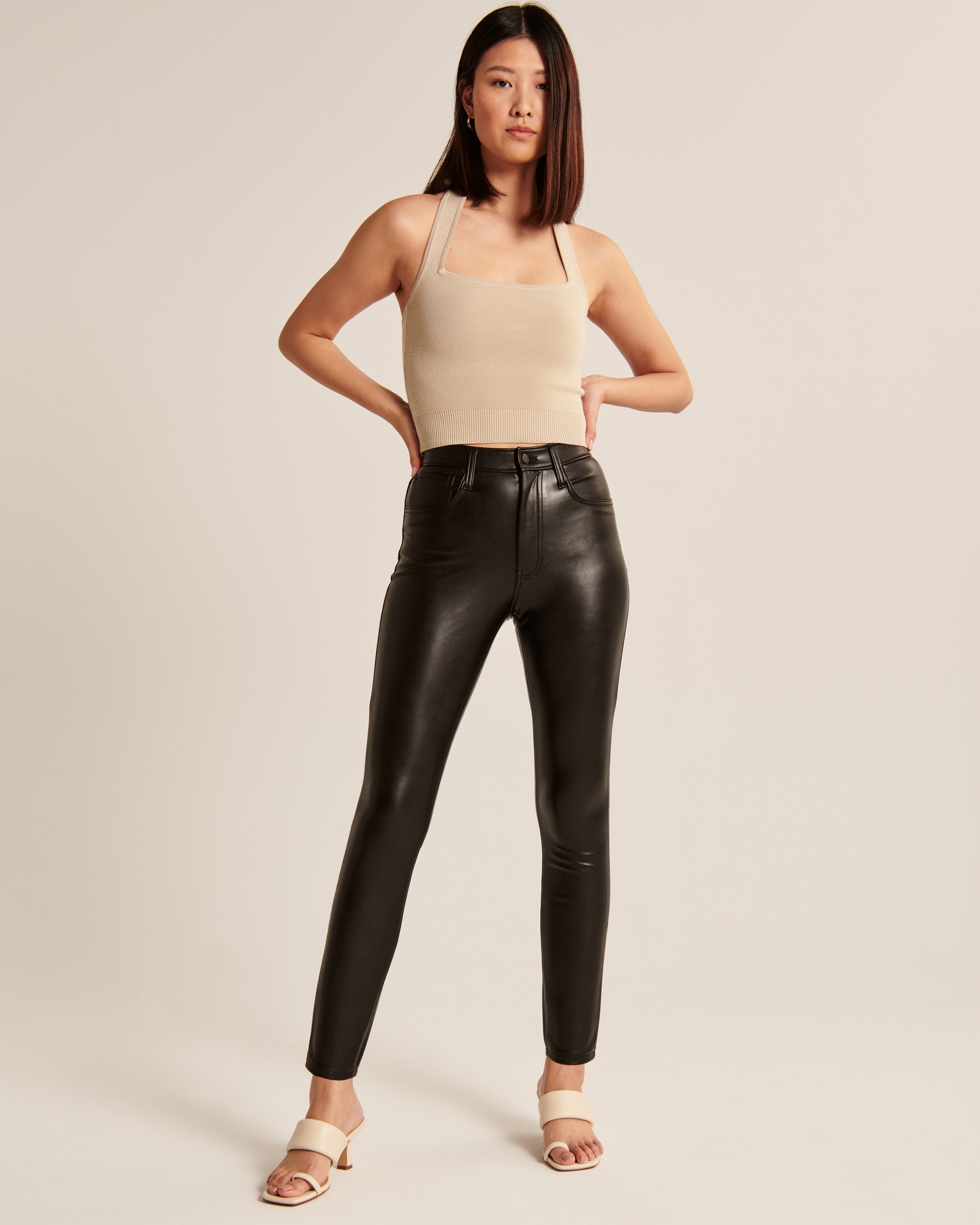 Women PU Leather Leggings Black Leather Pencil Pants Women High Waist Sexy  Skinny Thin Leather Trousers Leggings -  Canada