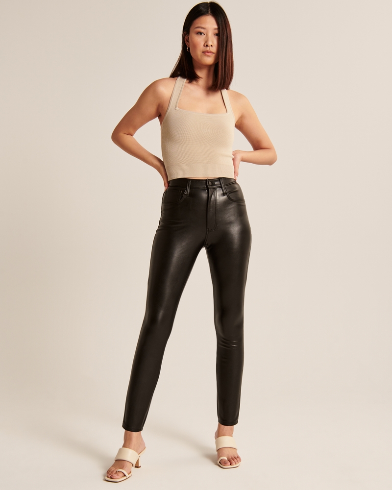 Chic Women's Slim Fit Leather Pants