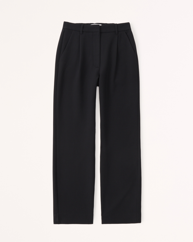 Women's Tailored Relaxed Straight Pants | Women's Bottoms | Abercrombie.com