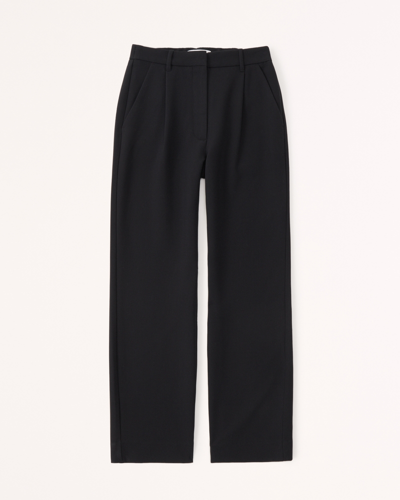 Tailored Relaxed Fit Pleated Wide Leg Pants