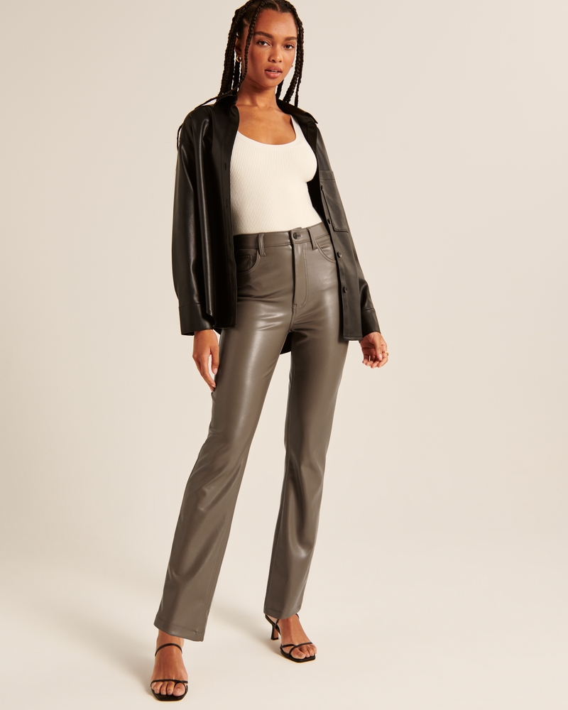 transmission malt sandaler Women's Vegan Leather 90s Straight Pant | Women's Sale | Abercrombie.com